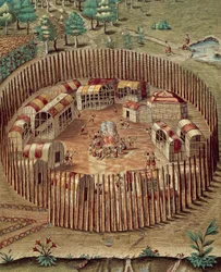 Village fortifié amérindien en Virginie