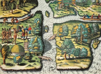 Les Français aident les indigènes à se procurer de la nourriture