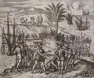 Arrestation de Christophe et Barthélemy Colomb sur ordre de Francisco de Bobadilla