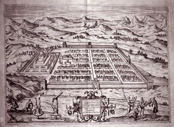 Vue de la ville inca de Cuzco, Pérou