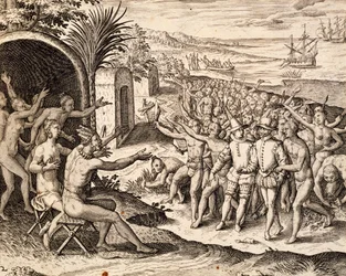 Accueil des Hollandais, gravure de l