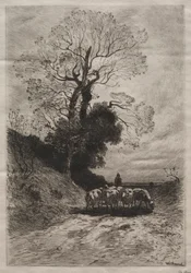 Retour du troupeau, vers 1870