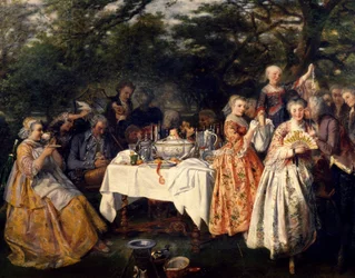 Pique-nique à la campagne, dans le jardin d