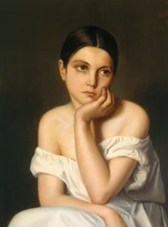 Jeune fille (mélancolique), vers 1833-35 (huile sur carton)