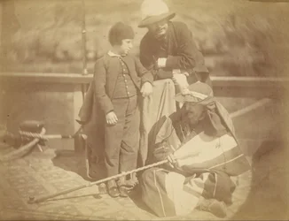 Portrait de groupe de deux hommes occidentaux et d