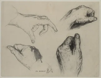 Étude de mains recto, XIXe siècle