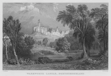 Château de Warkworth, Northumberland (gravure)