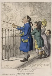 John Rosedale, marin et guide des visiteurs dans le hall du Greenwich Hospital (Angleterre)