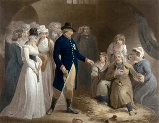 George III visite la prison de Dorchester. Bienfaisance royale.