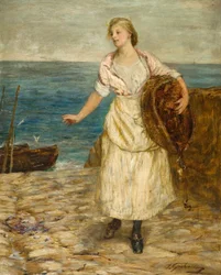 La fille qui appâte les lignes