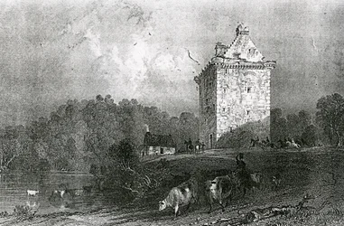 Gilnockie - ou la tour de Johnny Armstrong (Dumfries-shire), gravée par Henry Adlard, 1937