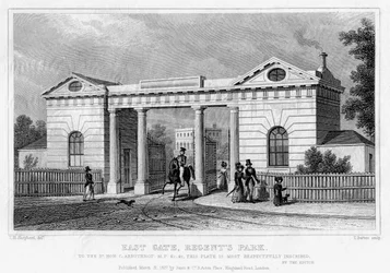 Porte Est, Regents Park, Londres, 1827