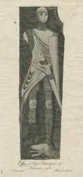 Mavesyn Ridware - Tombe de Hugo Mavesyn : tracé à l