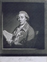 Portrait de Giusto Ferdinando Tenducci, castrat italien, gravé par William Dickinson, 1782