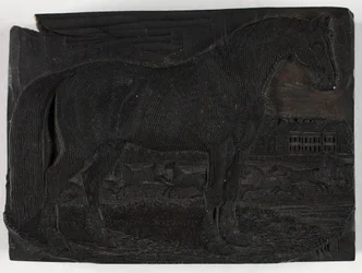 Bloc de bois pour Le Cheval noir, tiré d