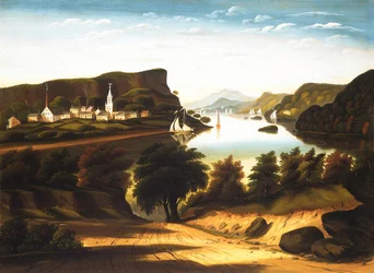 Lac George et le village de Caldwell, vers 1850