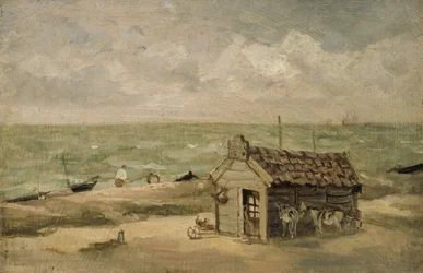 Une cabane de pêcheur au bord de la mer
