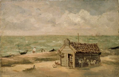 Cabane de pêcheur au bord de la mer, début du 19e siècle