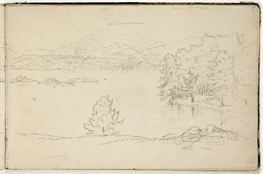 Hoosick ou Saddle Mountain et lac près de Pittsfield, vers 1832