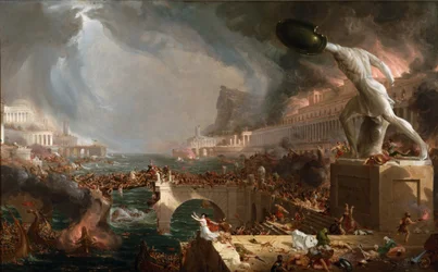 Sack of Rome (455) - Le Destin des empires - Destruction - par Thomas Cole - 1836- New York Historical Society - (Rome, Empire romain, Genséric, Période de migration, Invasions barbares, Vandales, Chute de l