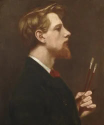 Autoportrait avec deux pinceaux carrés, vers 1880