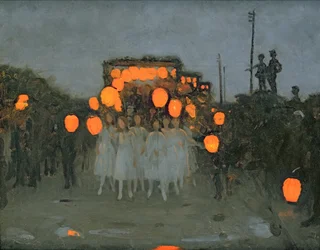Le défilé des lanternes, v. 1918