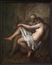 Baudelaire et la présidente Sabatier. Une peinture intime et inachevée représentant le poète Charles Baudelaire (1821-1867) et sa muse et maîtresse Apollonie Aglaé Sabatier (1822-1889), connue comme la présidente qui tenait un salon mondain dans le Paris