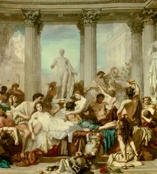 Détail de : Les Romains de la décadence, peinture de Thomas Couture (1815-1879)