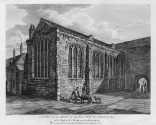 Vue nord-est de la chapelle de la Sainte-Trinité, Leadenhall, Londres, 1825