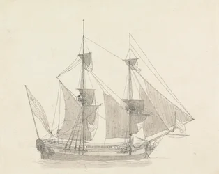 Un deux-mâts en voile
