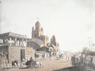 Scène de rue, de "Views in Calcutta" par Thomas Daniell, 1786-1788