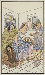 Illustration pour Le Décaméron de Boccace (lithographie couleur)