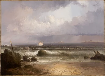 Orage imminent (plage de Nahant avec une averse d