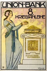 Campagne de collecte de fonds autrichienne Union-Bank, 8e emprunt de guerre; par la victoire à la paix, pub. 1918
