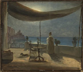 Une terrasse à Amalfi au clair de lune, vers 1834