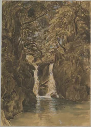 Vue des chutes inférieures de Rydal, Cumbria