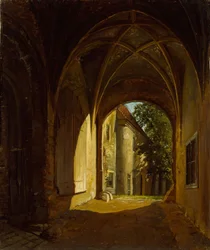 Une salle voûtée au château de Scharfenberg près de Dresde