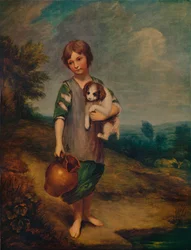 Fille de cottage avec chien et pichet, 1785, 1935