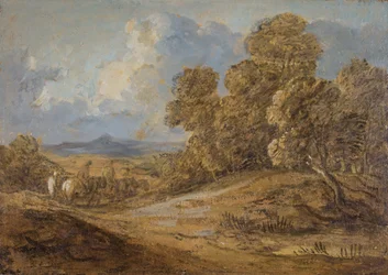 Paysage boisé avec des cavaliers, 1785-1788