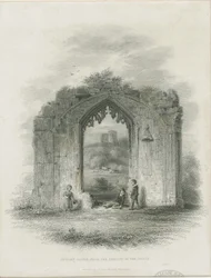 Château de Dudley - Le Donjon: gravure (vignettée), nd [?19e siècle]