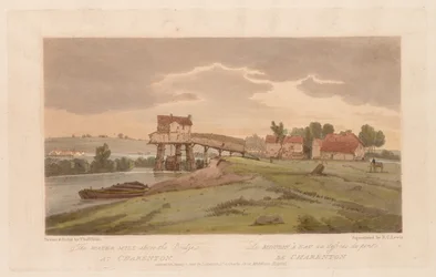 Sélection de vingt des vues les plus pittoresques de Paris : Le moulin à eau au-dessus du pont de Charenton