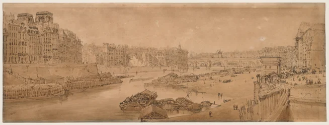 Une Sélection de Vingt des Vues les Plus Pittoresques de Paris: Vue de la Ville avec le Louvre prise du Pont Marie