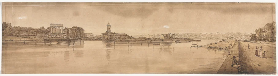 Une sélection de vingt des vues les plus pittoresques de Paris : Vue du village de Chaillot, prise du Pont de la Concorde