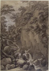 Sir George Beaumont et Joseph Farington peignant une cascade, 1777