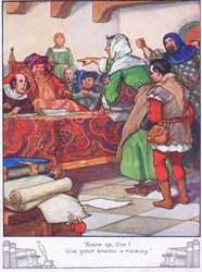 "Réveillez-vous, messieurs ! Donnez à vos cerveaux un coup de fouet". (lithographie couleur)