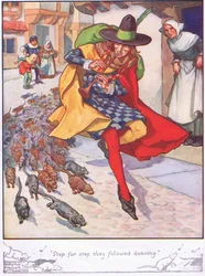 "Pas après pas, ils ont suivi la danse" (lithographie couleur)