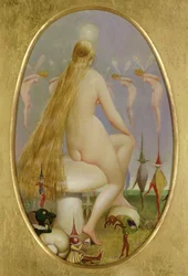 Fée assise sur un champignon, c.1860