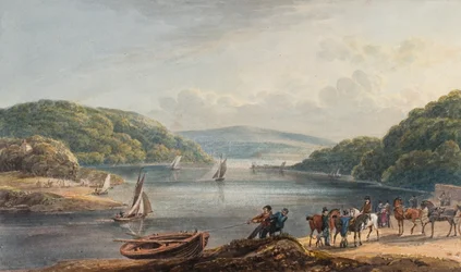Briton Ferry, rivière et église