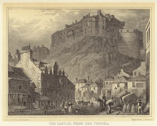 Le château, depuis le Vennel (gravure)