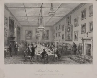 Réunion dîner de la société Dilettanti, Thatched House Tavern sur St James